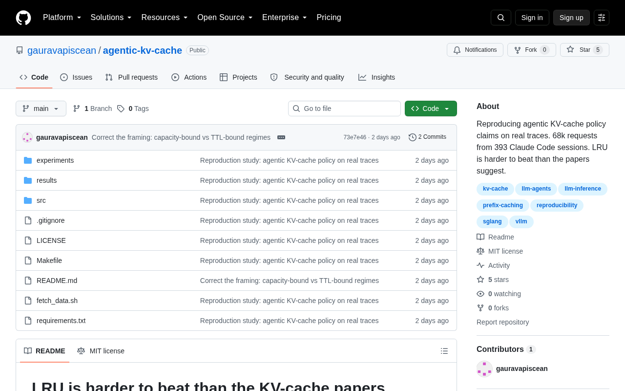 hackernews source: LRU is harder to beat than the KV-cache papers suggest