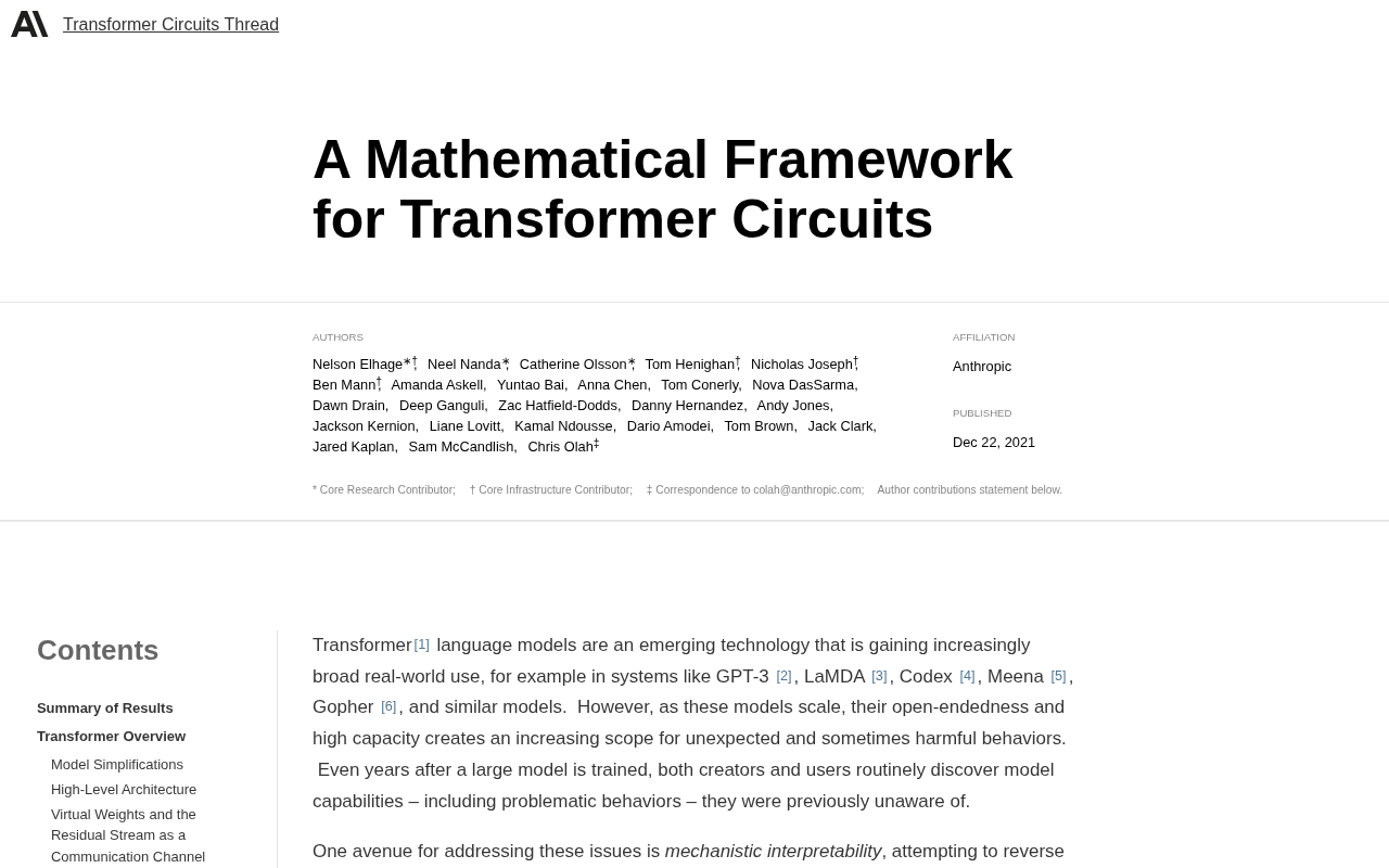 解读Transformer电路的数学框架:机制可解释性的奠基之作