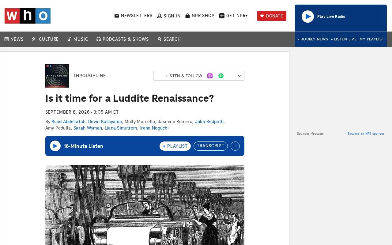 Luddism Revisited in the Age of AI: Thoughtful Critique or Historical Regression?
