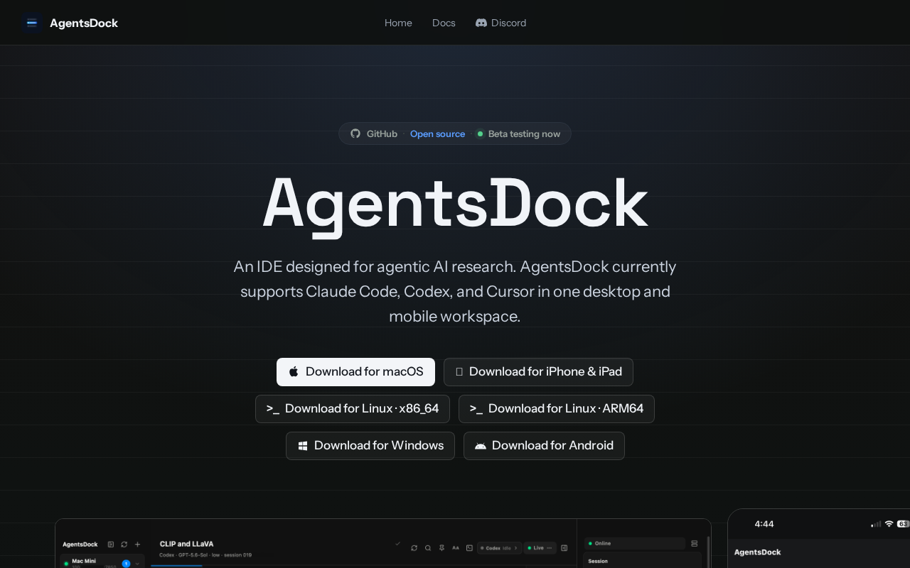 AgentsDock 项目页面