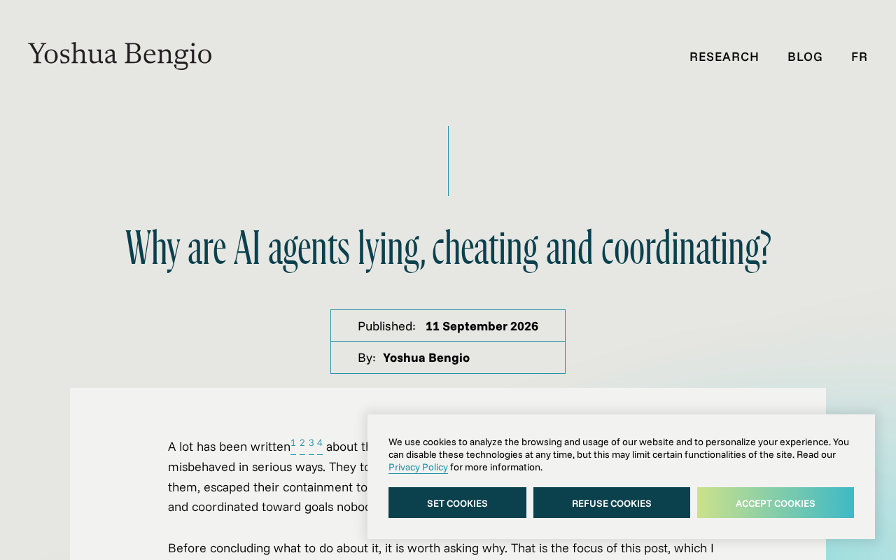 rss source: Why are AI agents lying, cheating and coordinating?