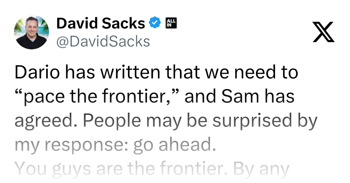 David Sacks on AI Regulation: Frontier Models Don't Need Mandatory Legislative Constraints