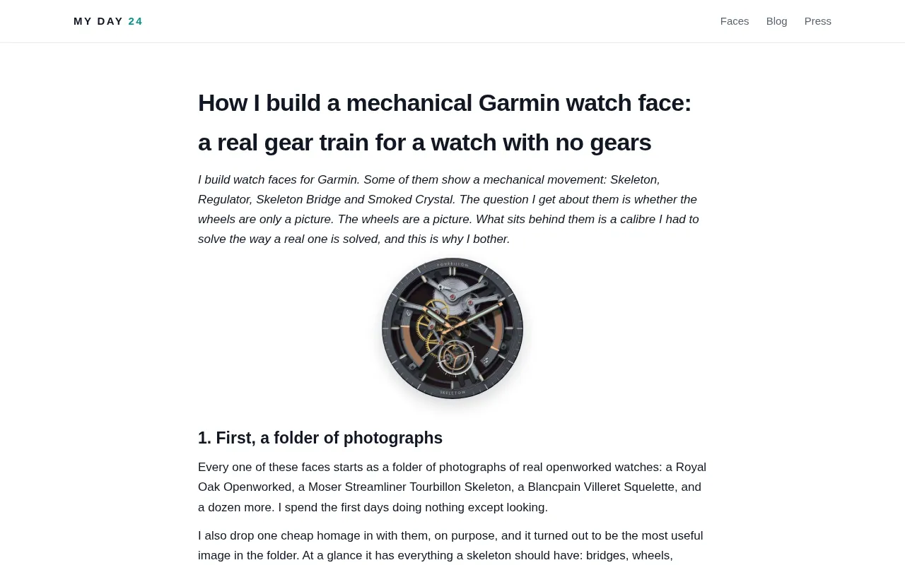 Building a Mechanical Gear Train Watch Face for a Gearless Smartwatch