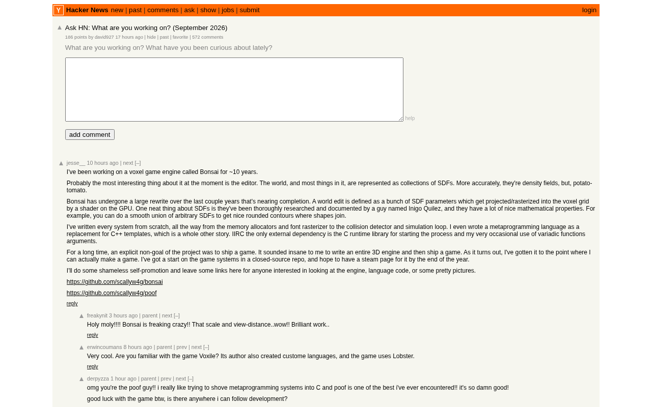 Hacker News Monthly 'What Are You Working On?' Thread: A Window Into the Developer Community
