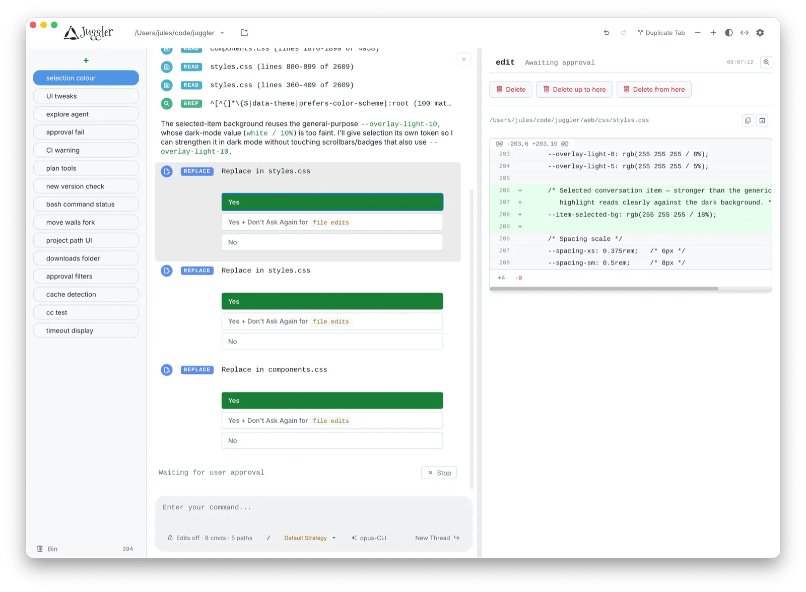 Juggler: A visual AI coding harness