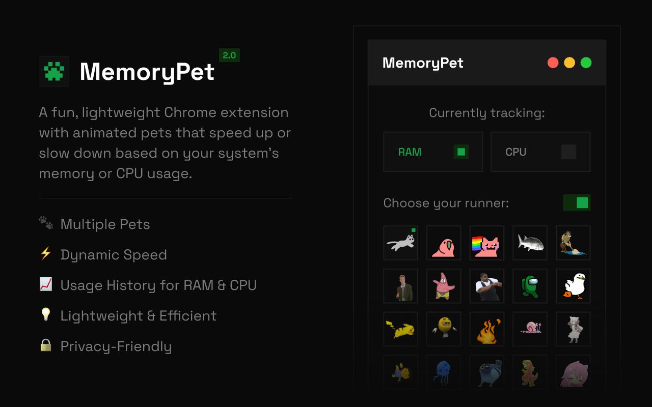 MemoryPet 2.0: Turn Your Browser Toolbar Into an Animated Resource Monitor