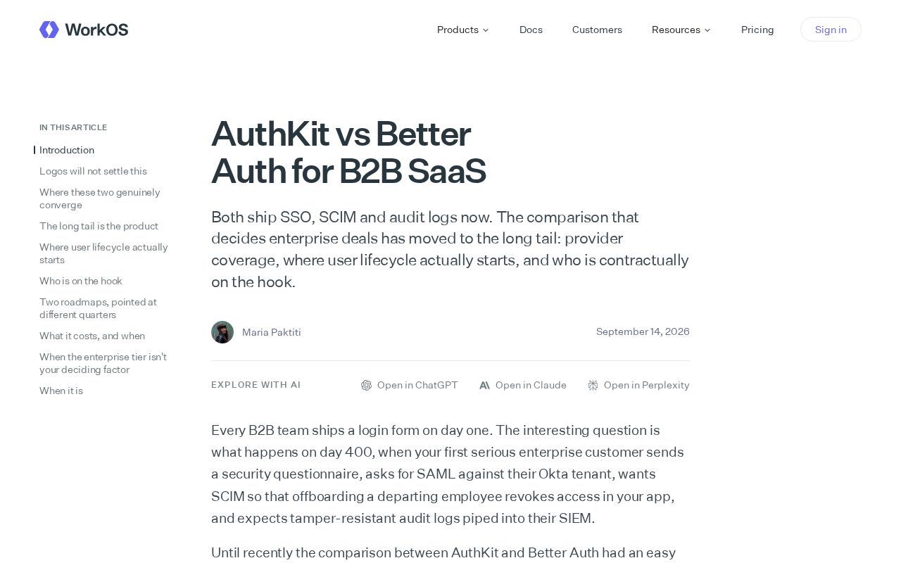 AuthKit vs Better Auth:B2B SaaS 认证方案怎么选