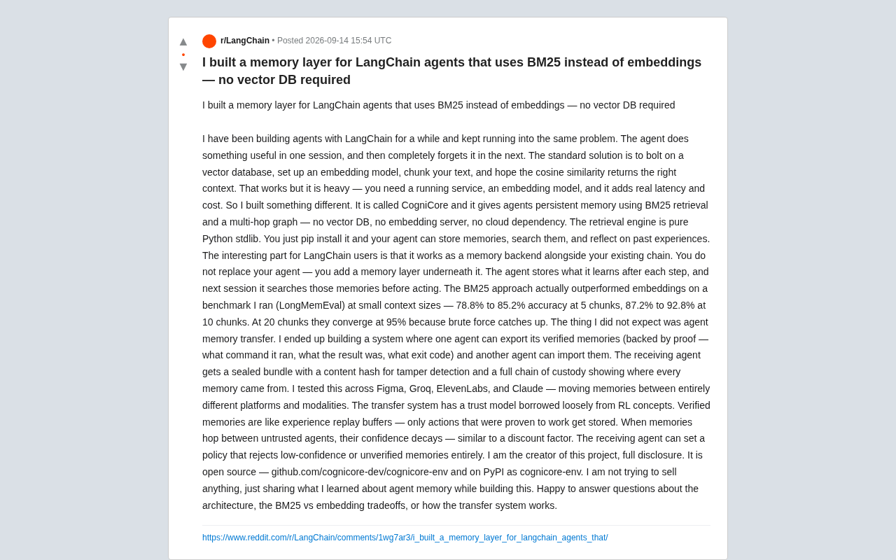 抛弃向量数据库:用BM25为LangChain智能体构建记忆层