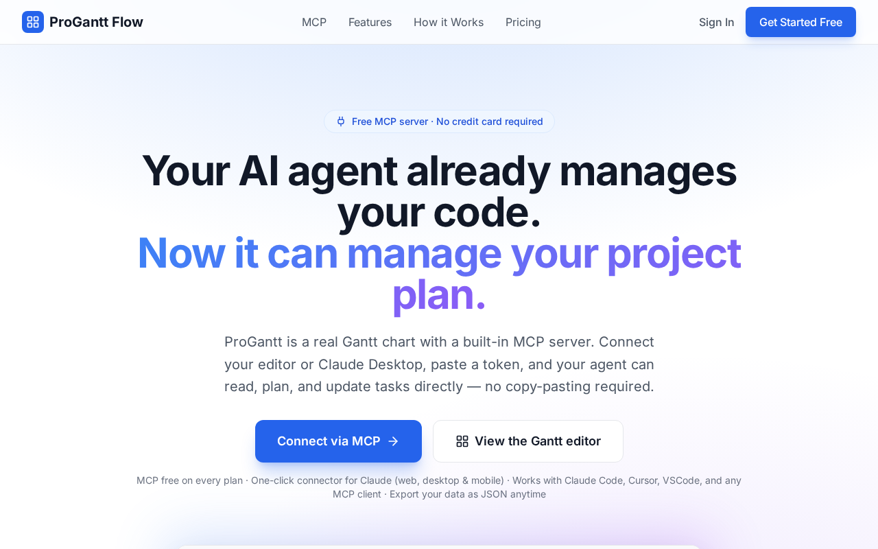 ProGantt: Letting AI Agents Read and Write Gantt Charts via MCP