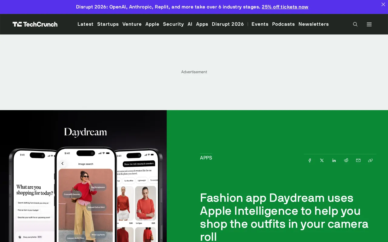 Daydream + Apple Intelligence: Turn Your Photo Library Outfits Into Shoppable Products