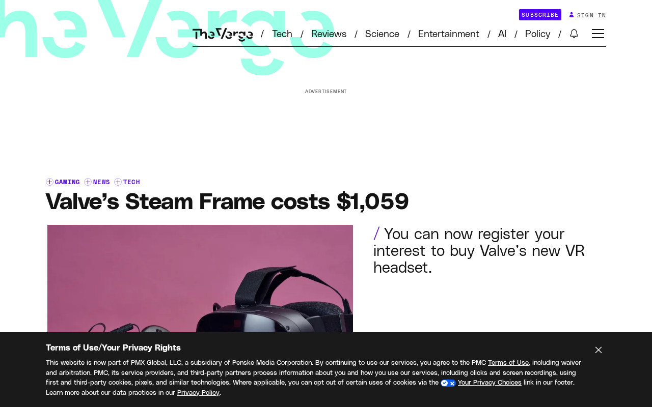 Valve Steam Frame头显