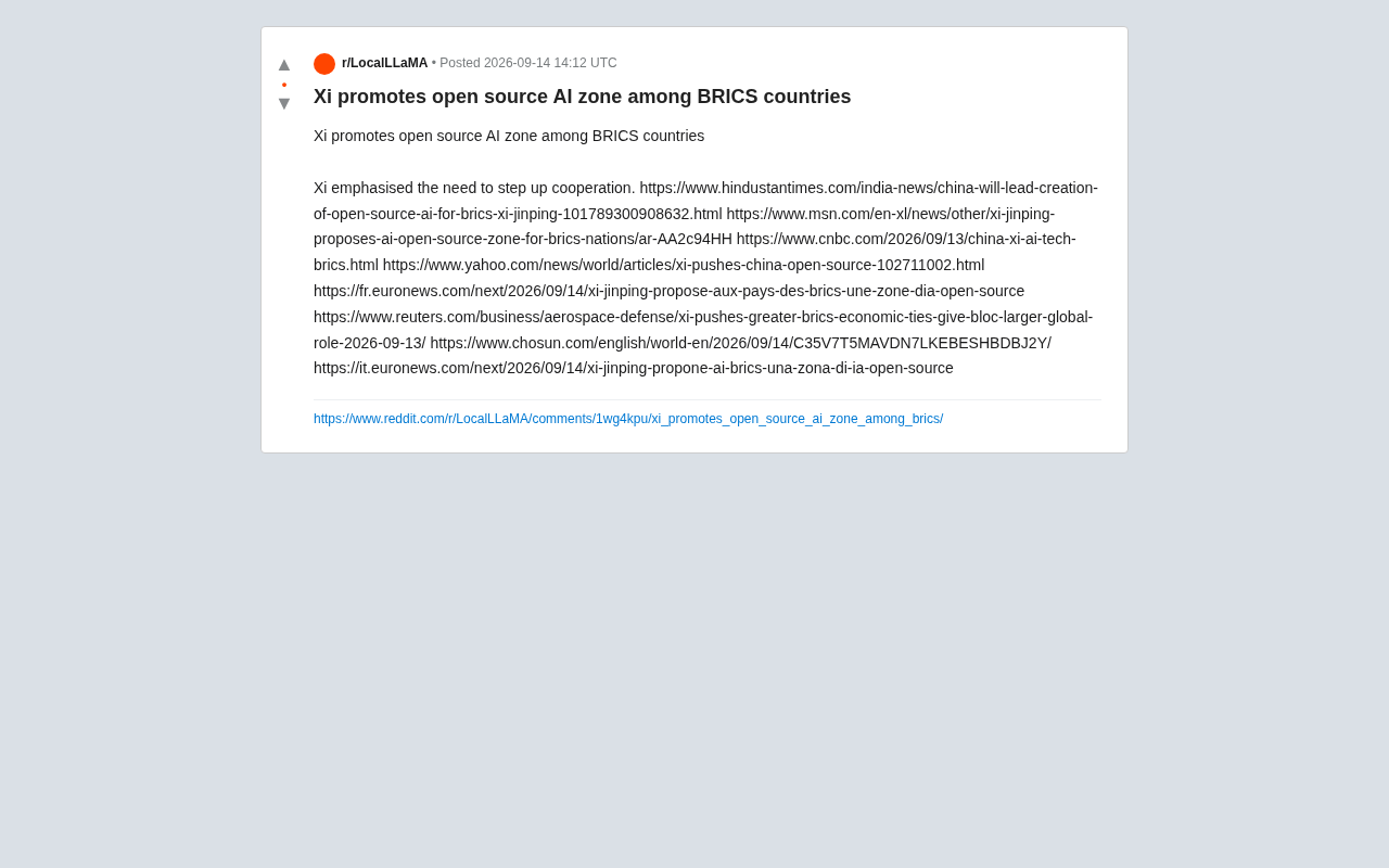 Xi promotes open source AI zone among BRICS countries