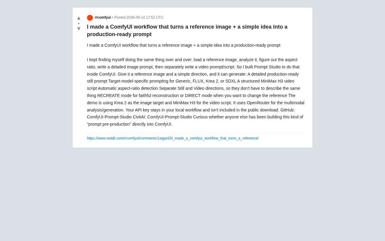 ComfyUI Prompt Studio: A Workflow for Turning Reference Images into Production-Ready Prompts