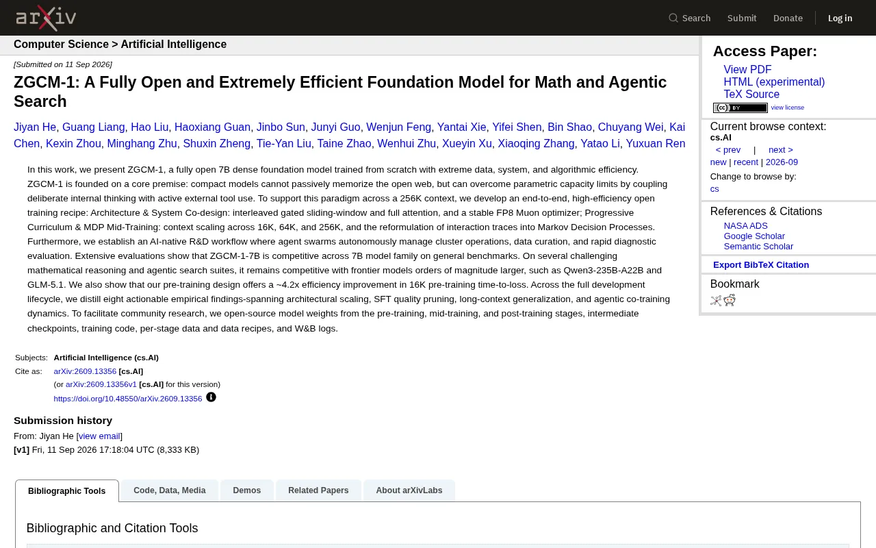 ZGCM-1: How a Fully Open-Source 7B Model Challenges Hundred-Billion-Parameter Giants with Tool Calling