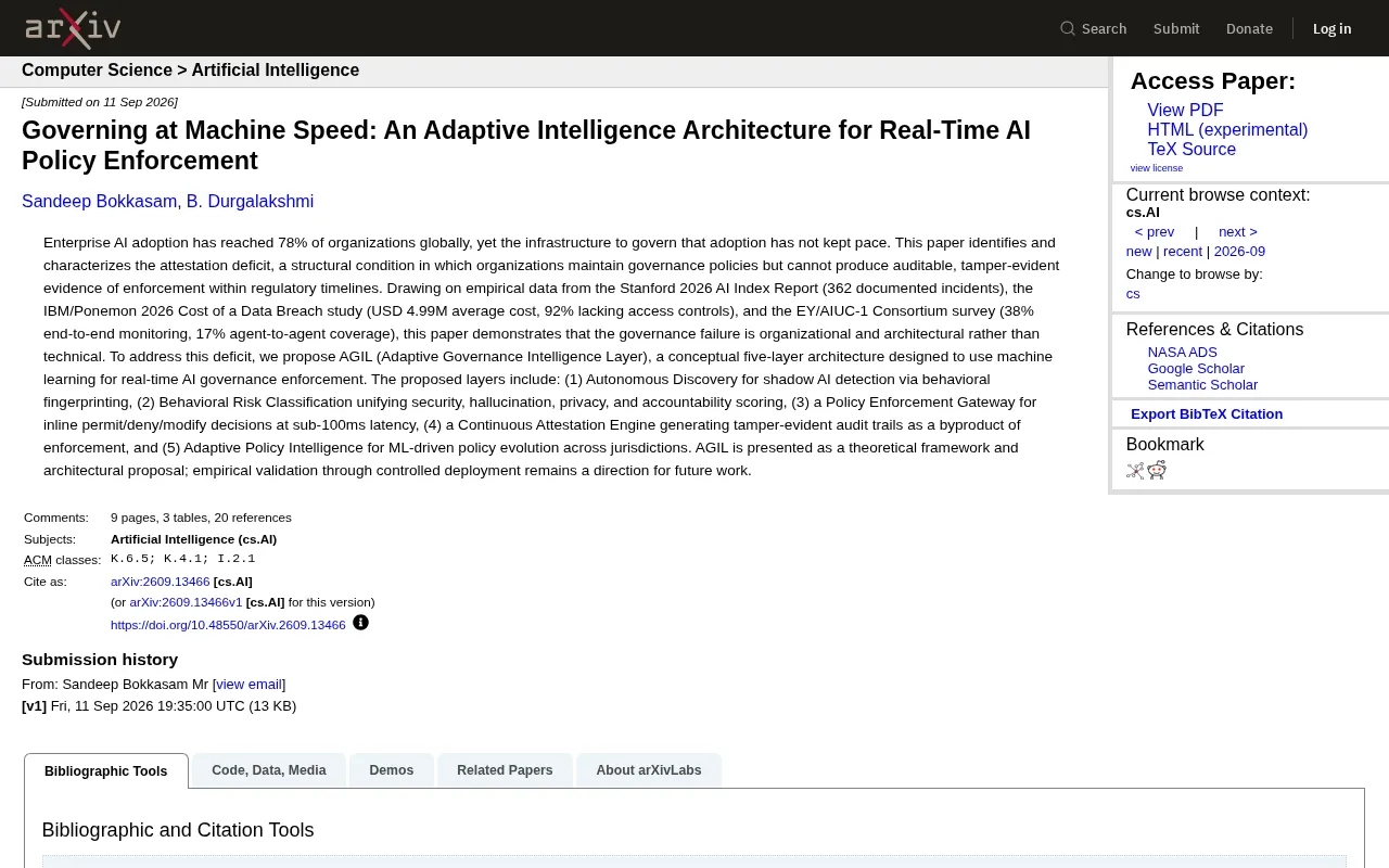 AI Governance at Machine Speed: Inside the AGIL Adaptive Architecture