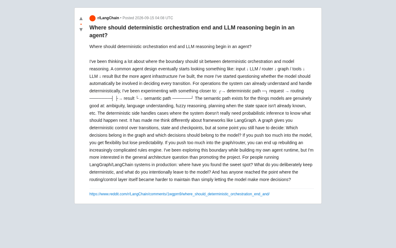 reddit讨论:Agent中确定性编排与LLM推理的边界