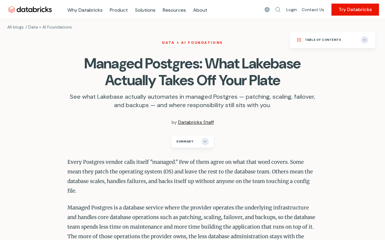 托管型 Postgres 的真相：Lakebase 到底帮你省了什么