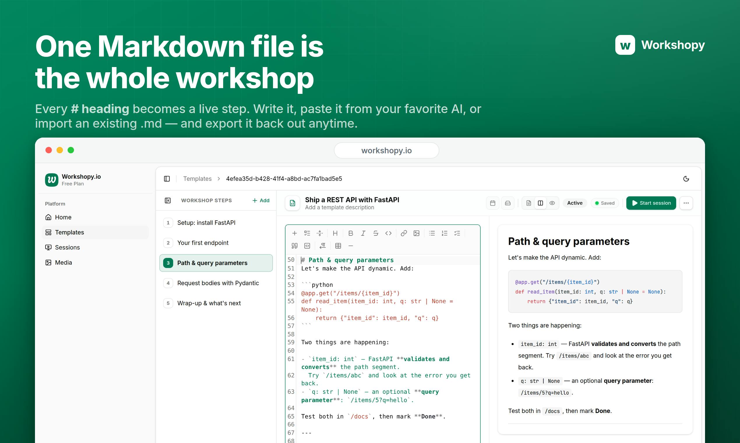 Workshopy.io：用一个 Markdown 文件跑出可追踪的实时工作坊