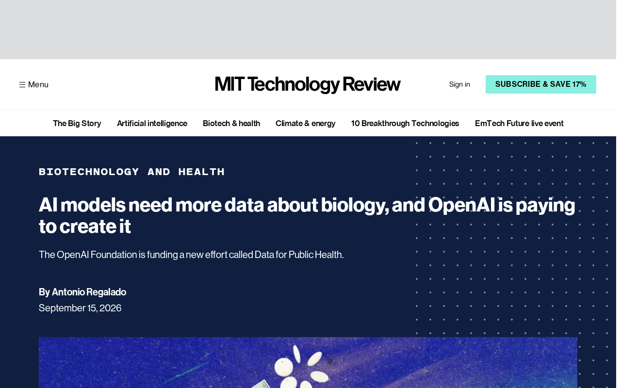 OpenAI斥资打造生物数据:破解医学AI的数据饥渴
