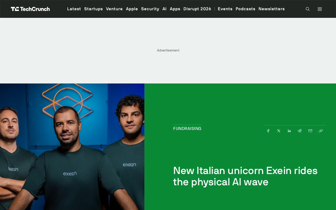 Italy's Newest Unicorn Exein: A $270M Bet on Physical AI