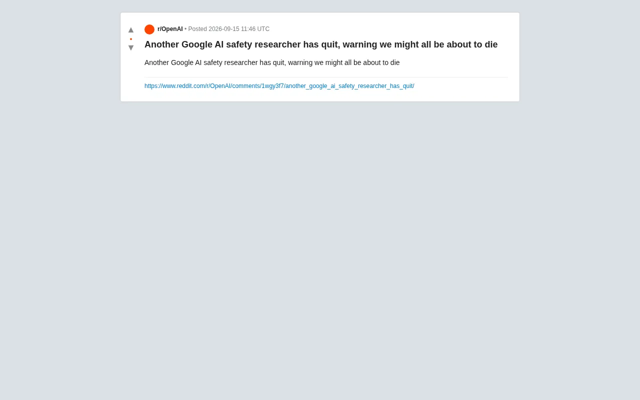 Another Google AI Safety Researcher Quits, Warning 'We Might All Die'