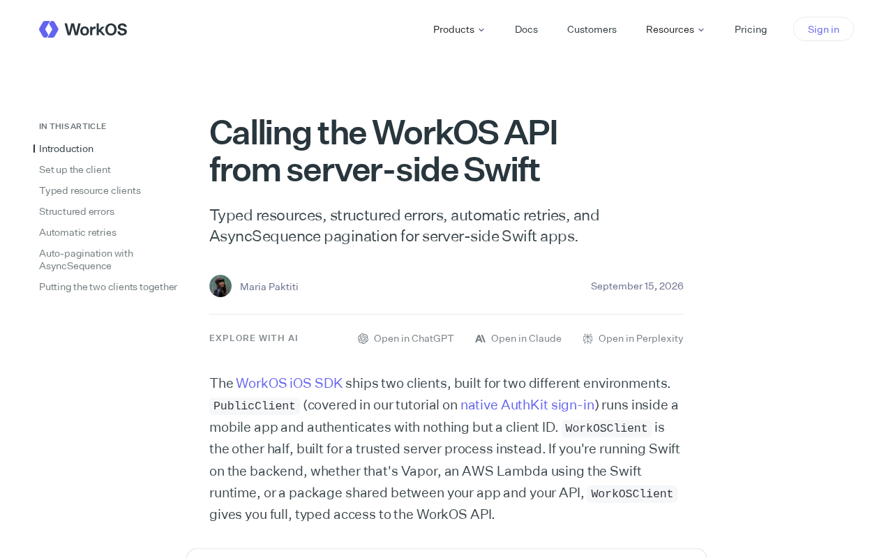 A Practical Guide to Calling the WorkOS API from Server-Side Swift