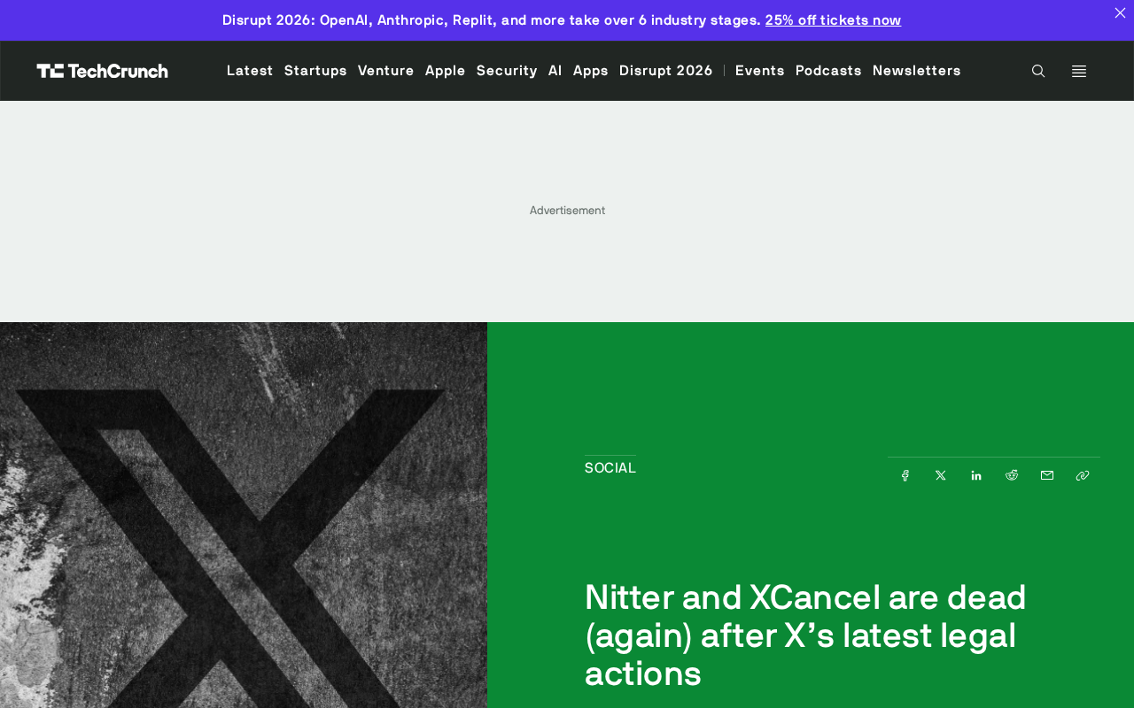 X法律施压致Nitter与XCancel再度关停