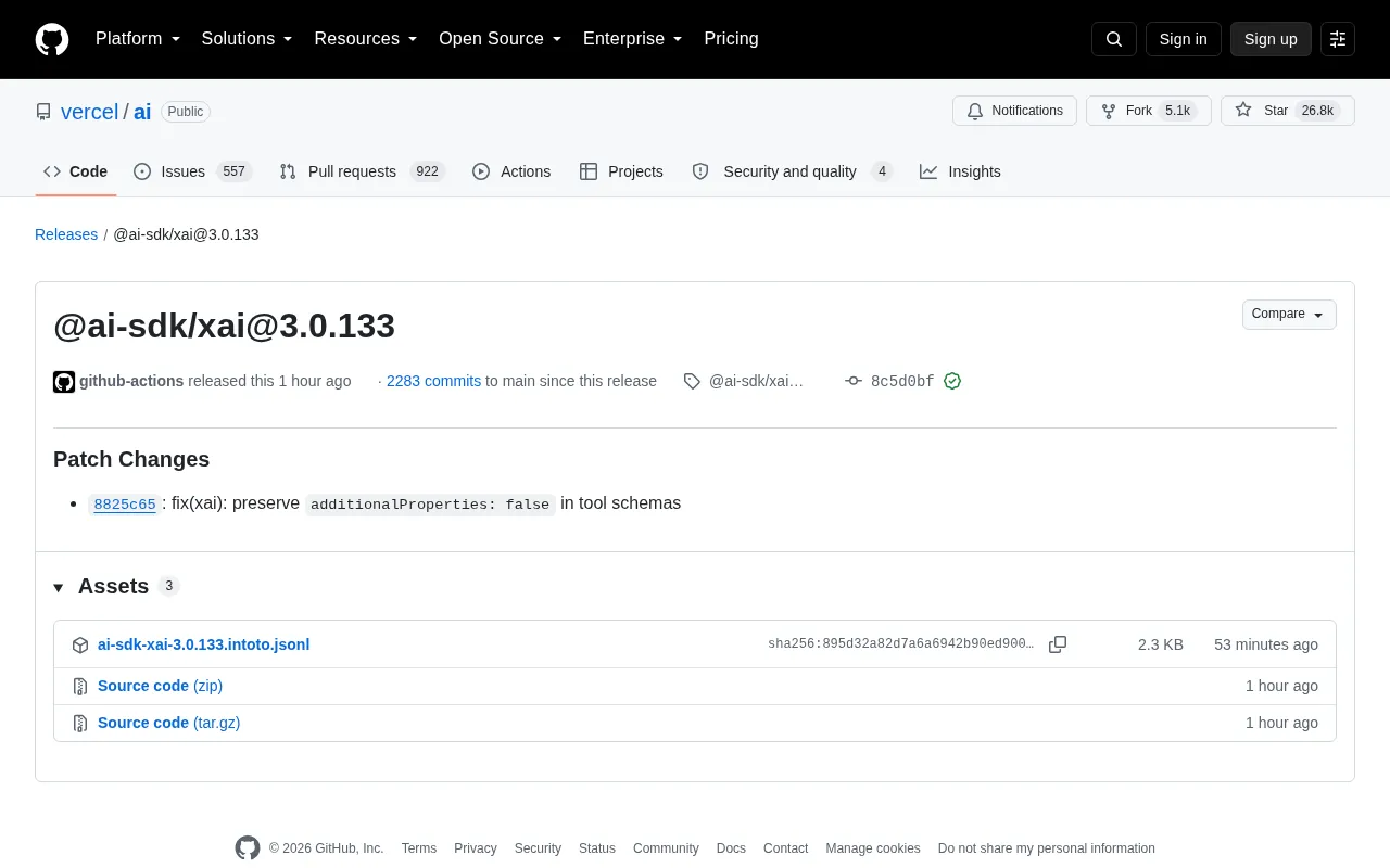 Vercel AI SDK xAI Adapter 3.0.133 Patch Explained