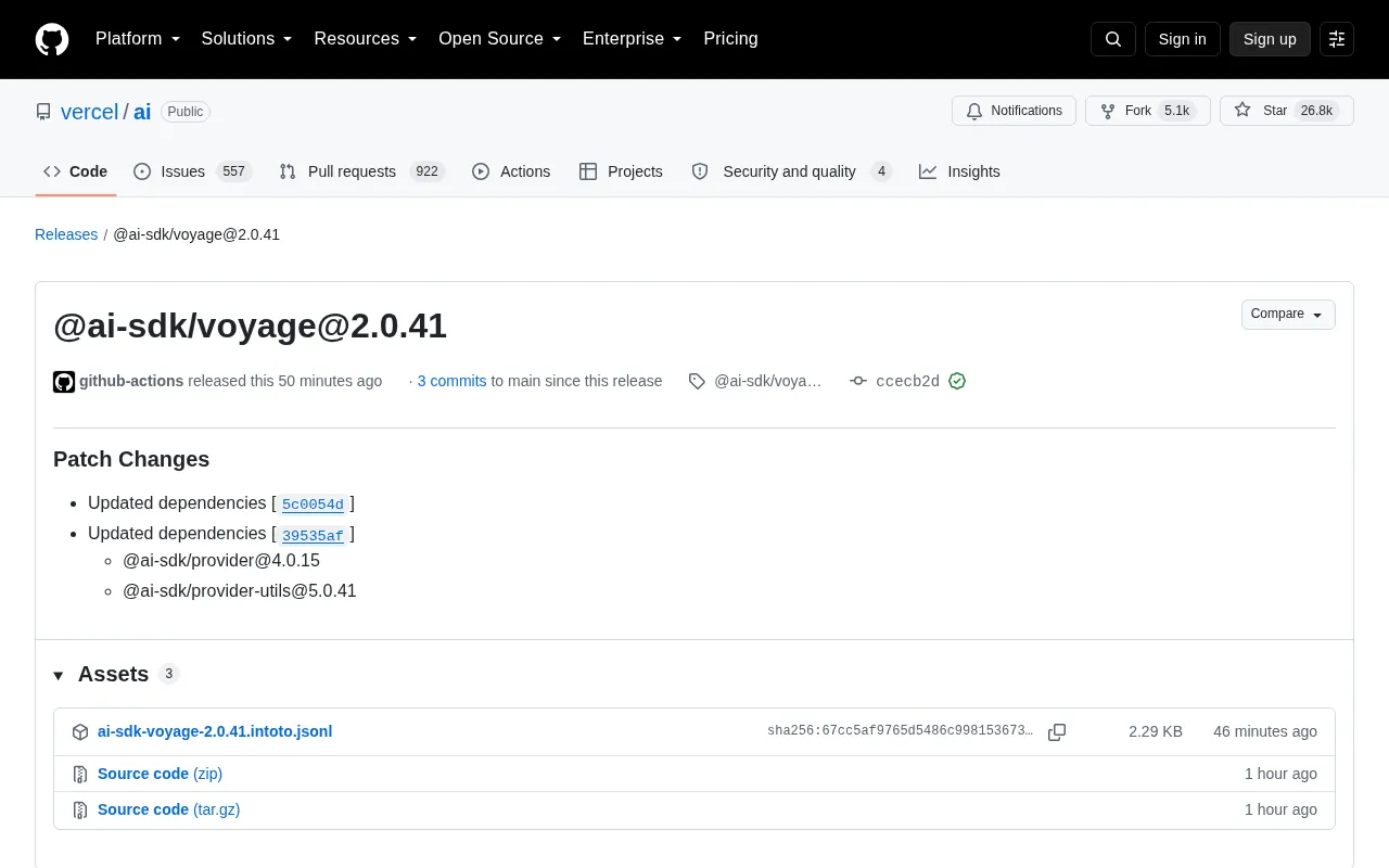 AI SDK Voyage 2.0.41 Released: A Deep Dive into This Dependency Update Patch