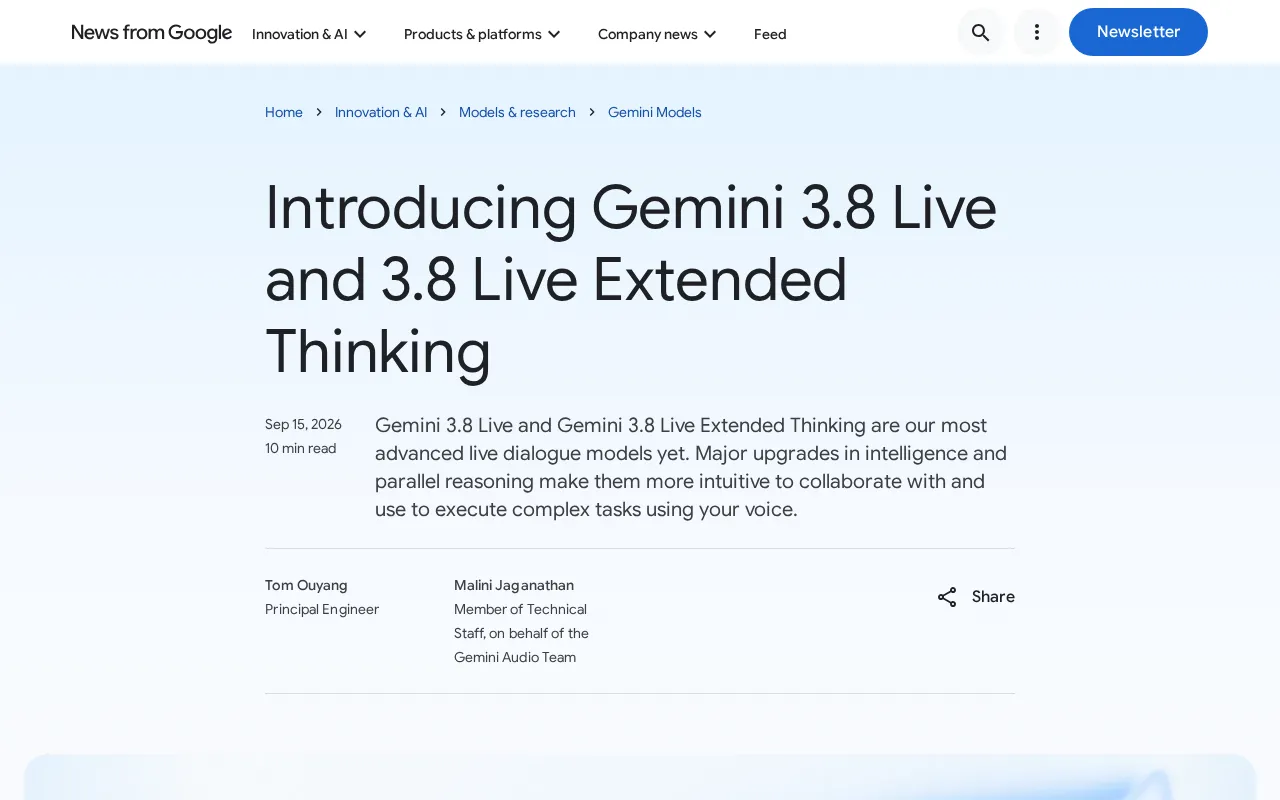 Gemini 3.8 Live & Extended Thinking: Google's New Approach to Real-Time Reasoning