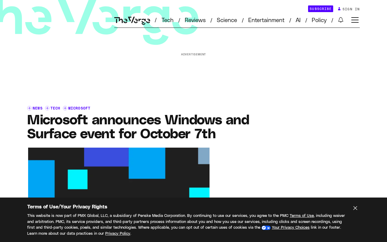 Microsoft Announces October 7th Windows and Surface Event: Local AI Takes Center Stage
