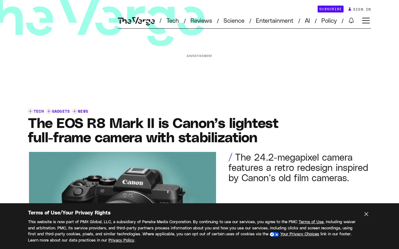 佳能EOS R8 Mark II发布:最轻带防抖全画幅相机