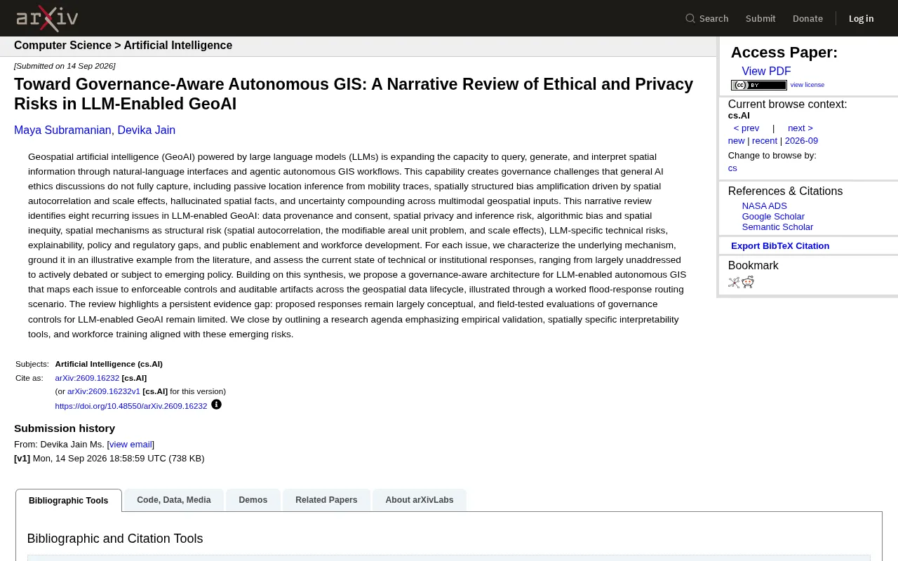 LLM-Powered GeoAI: Ethics and Privacy Governance Challenges in Geospatial AI