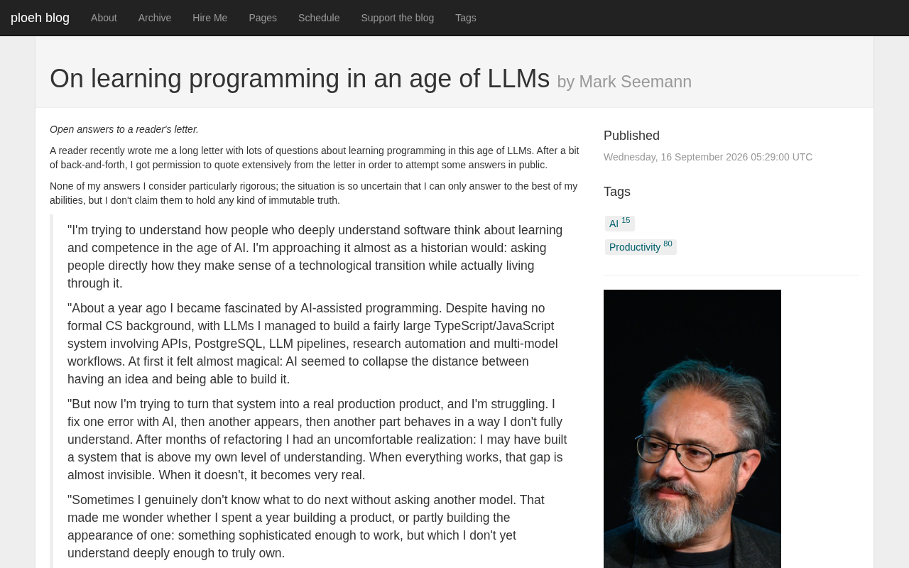 How to Learn Programming in the Age of LLMs: Building Real Capability with AI Assistance