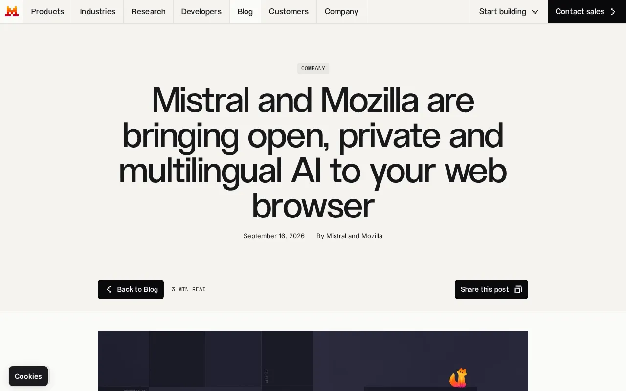 Mistral携手Mozilla:隐私优先的多语言AI浏览体验