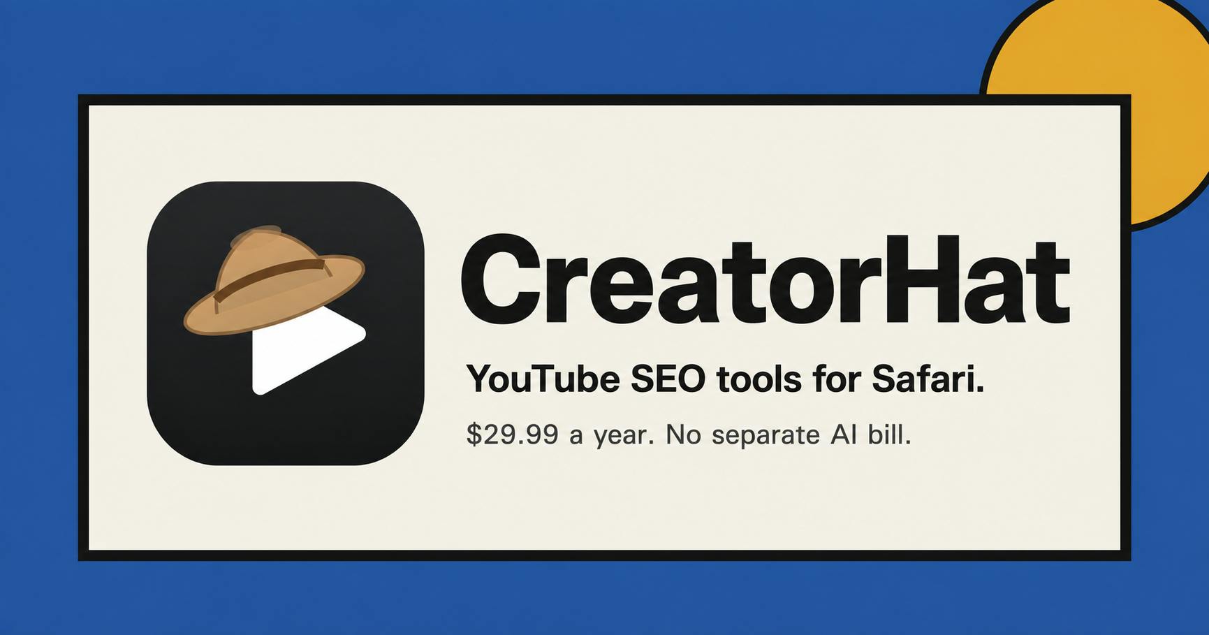 CreatorHat: A Safari YouTube SEO Tool Powered by Apple Intelligence