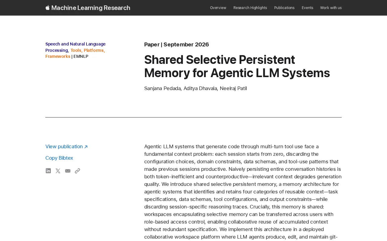 Shared Selective Persistent Memory: Enabling Agentic LLM Systems to Reuse Context Across Sessions