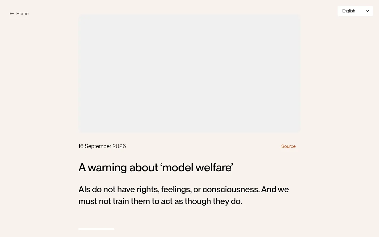 Beware of 'Model Welfare': The Debate Over Whether AI Deserves Moral Consideration