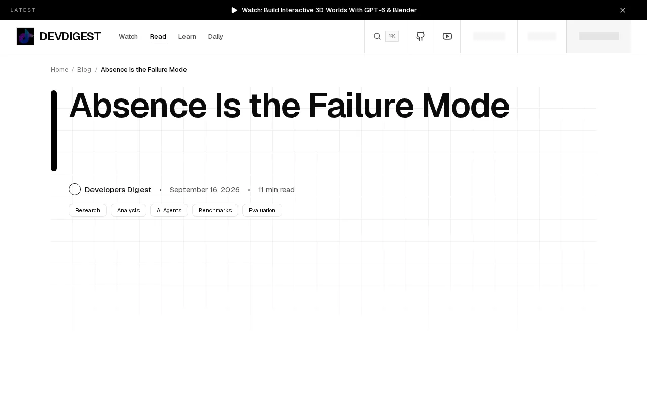 rss source: Absence Is the Failure Mode