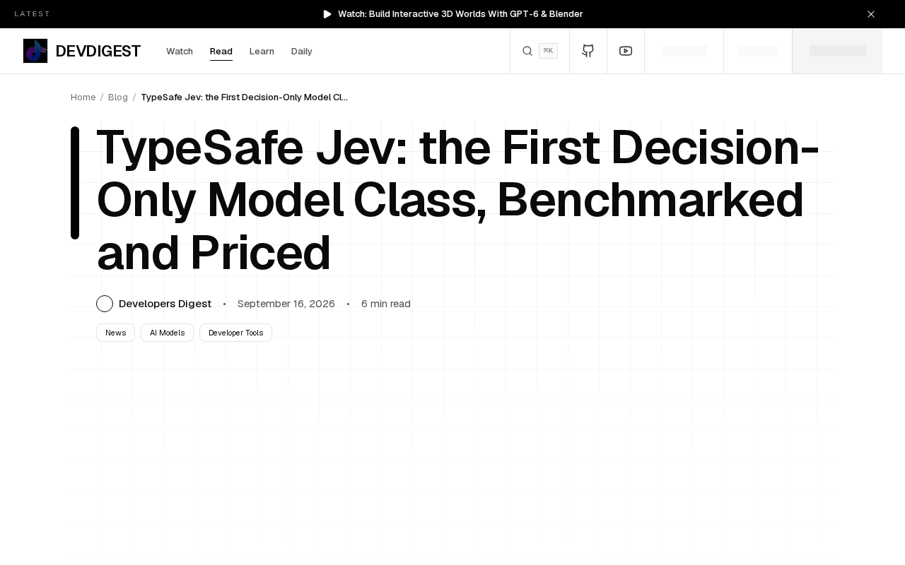 TypeSafe Jev: The First Pure Decision Model, Redefining the Economics of AI Inference