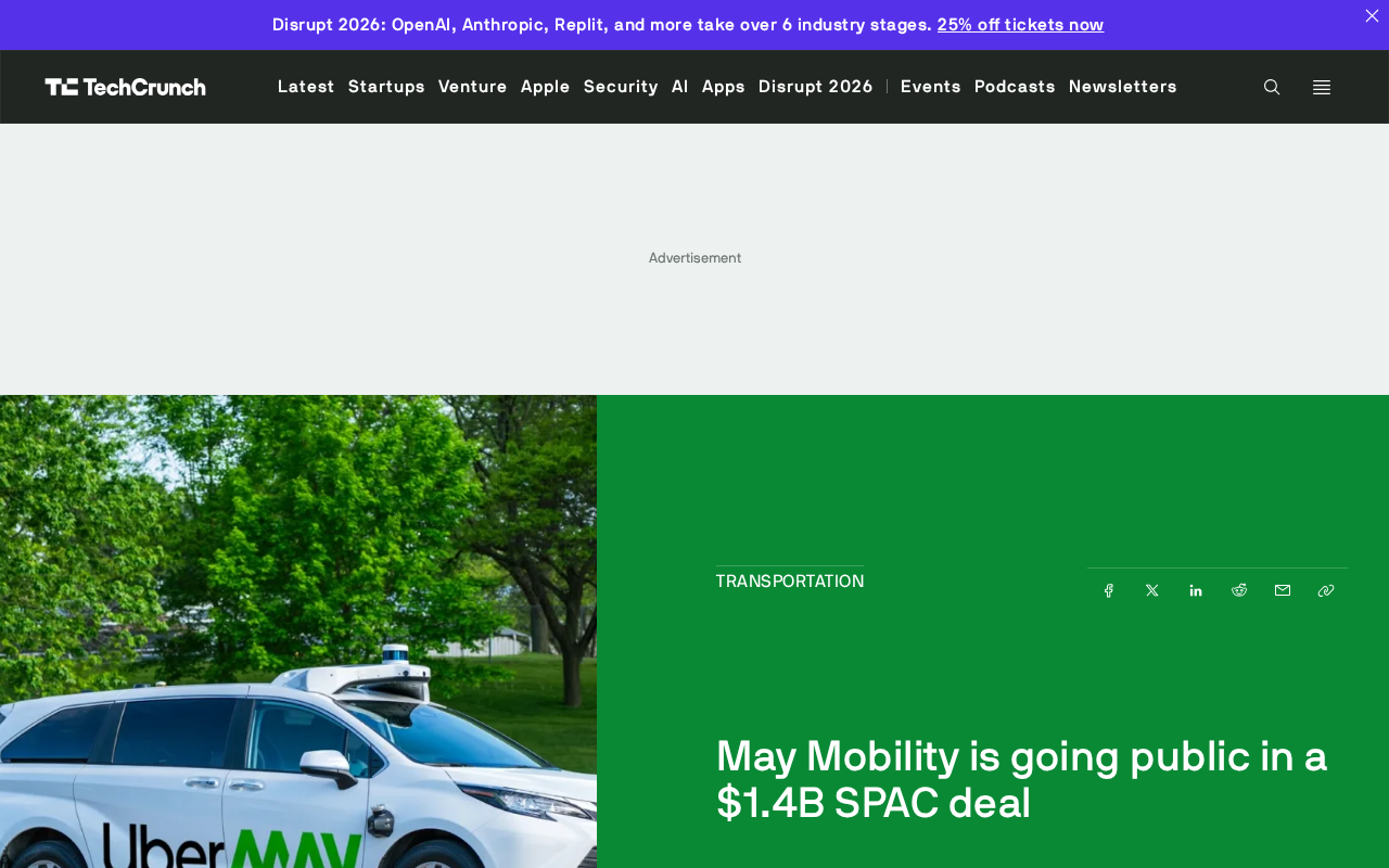 May Mobility拟14亿美元SPAC上市,加码轻资产Robotaxi