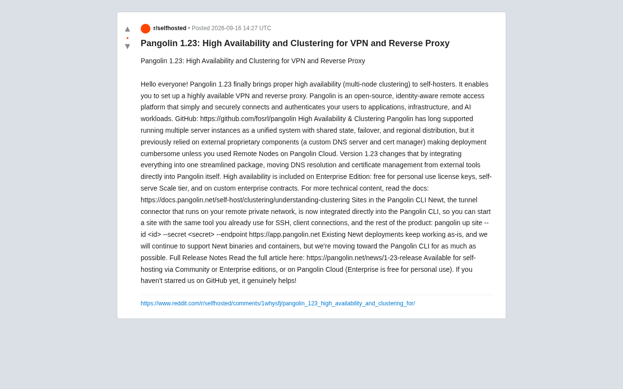 Pangolin 1.23 Released: Open-Source VPN and Reverse Proxy Gets High-Availability Clustering
