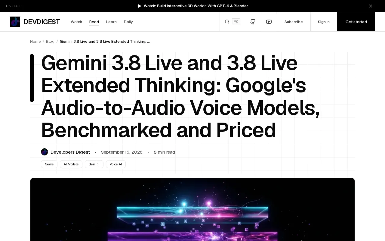 Gemini 3.8 Live voice model launch