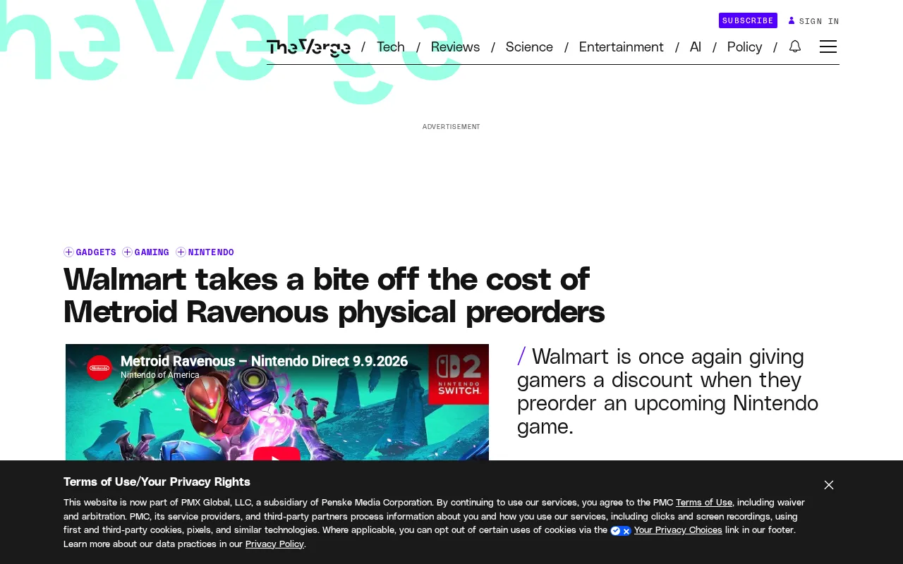 Walmart drops price on Metroid Ravenous physical pre-order