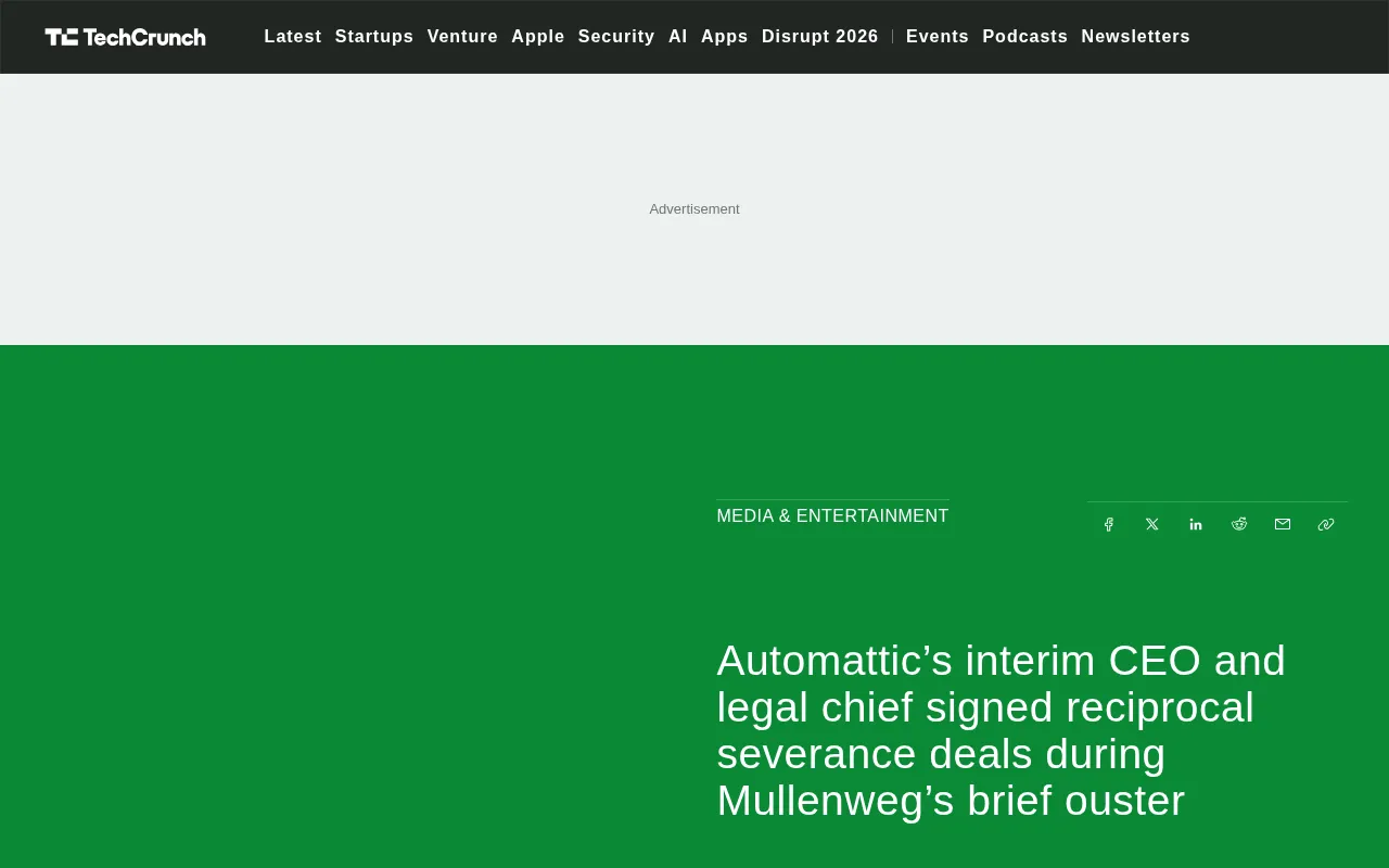 Automattic Executives Signed Reciprocal Severance Agreements During Mullenweg's Brief Ouster