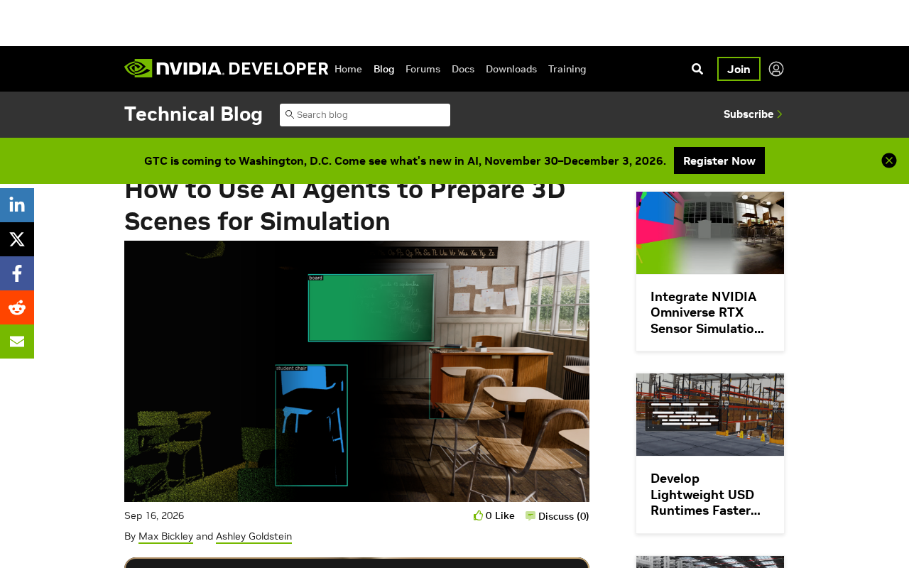 Preparing 3D Scenes with Agentic AI: A New Paradigm for Physical AI Simulation