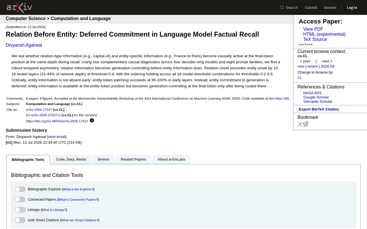Relations Before Entities: The Deferred Commitment Mechanism in LLM Fact Recall
