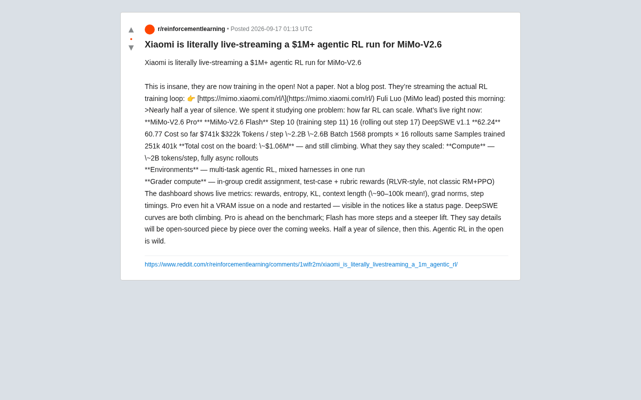 Xiaomi Live-Streams a Million-Dollar RL Training Run: How MiMo-V2.6 Is Publicly Stress-Testing the Limits of Reinforcement Learning
