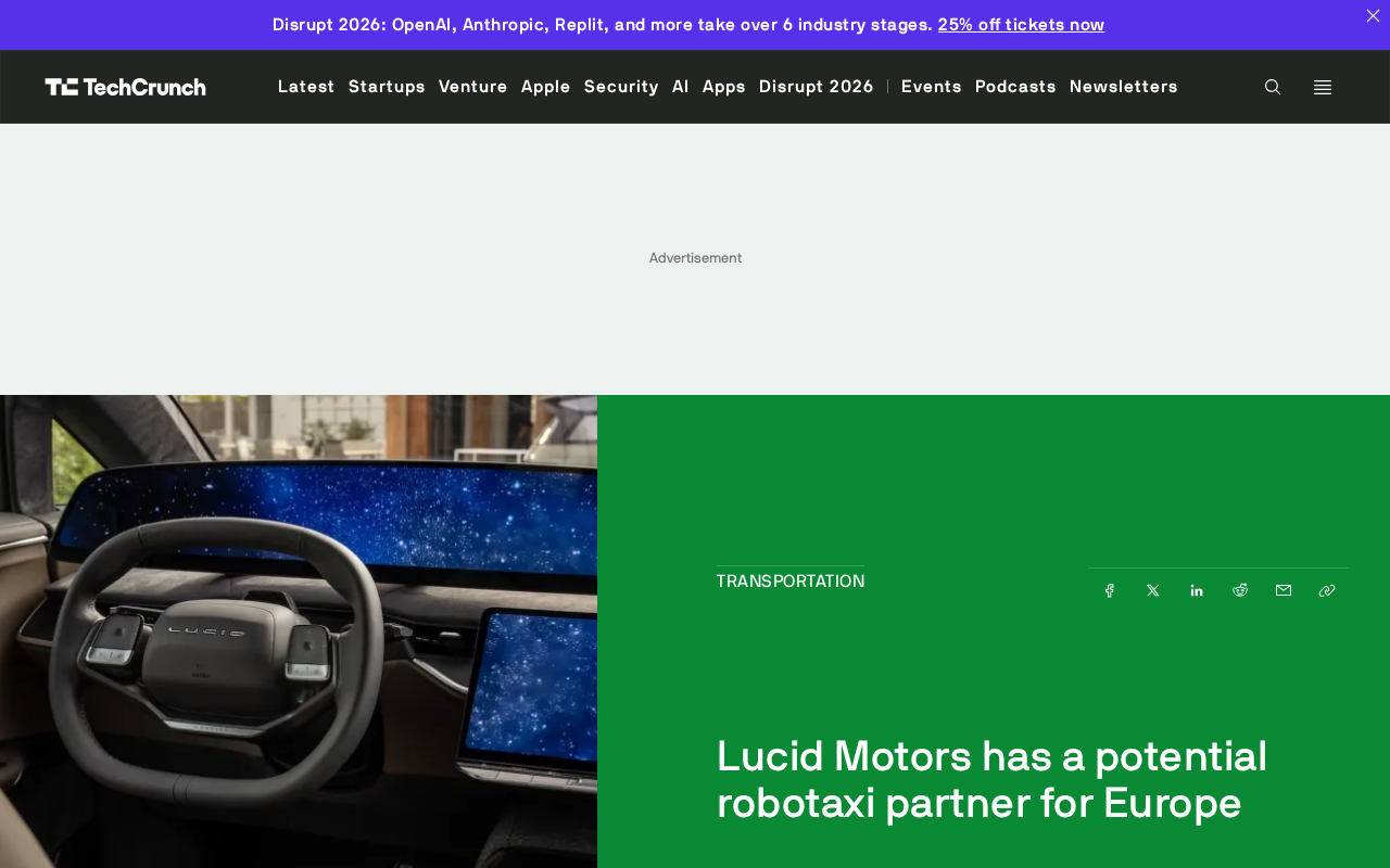 Lucid与Bolt达成合作,剑指欧洲Robotaxi市场