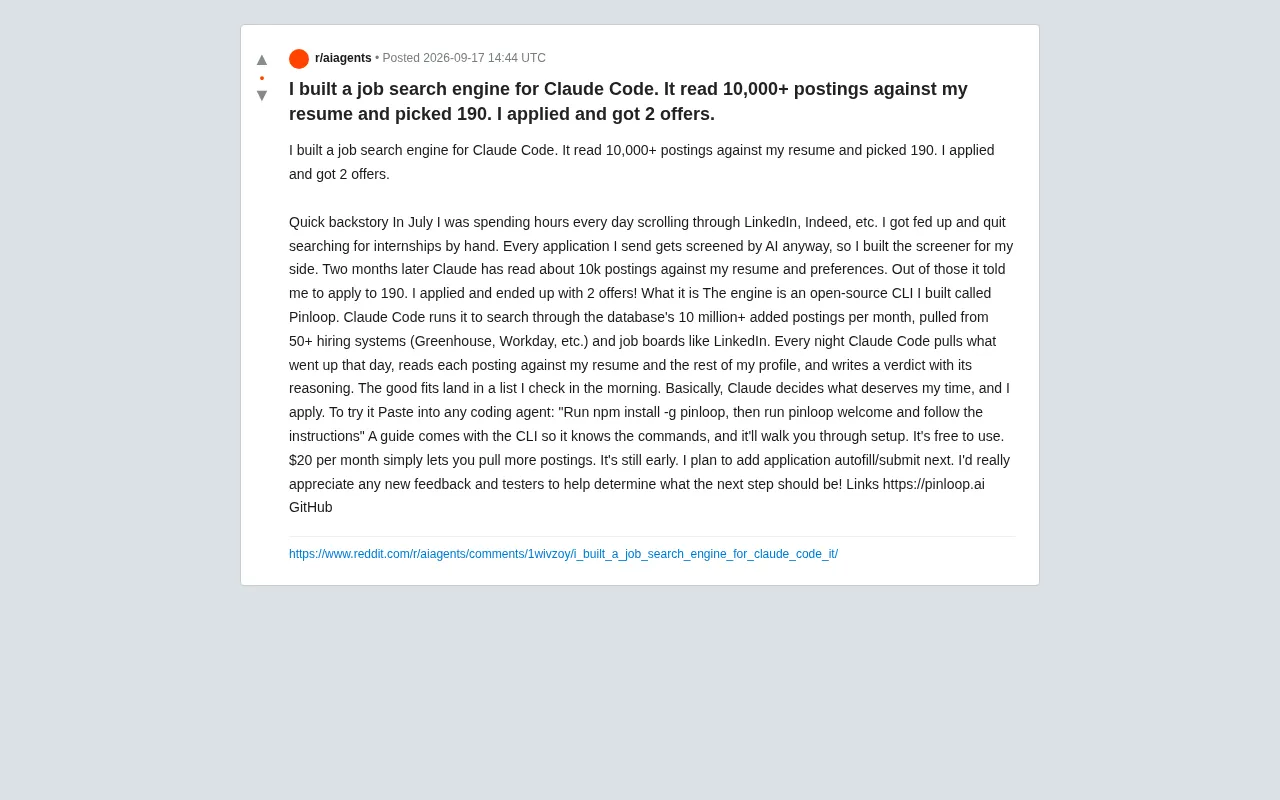 He Built a Job-Hunting Engine with Claude Code: Read 10,000 Listings, Landed 2 Offers